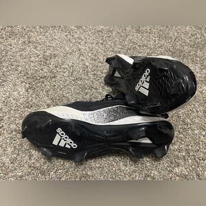 Adidas Black & White Sports Cleats Shoes Size 9
